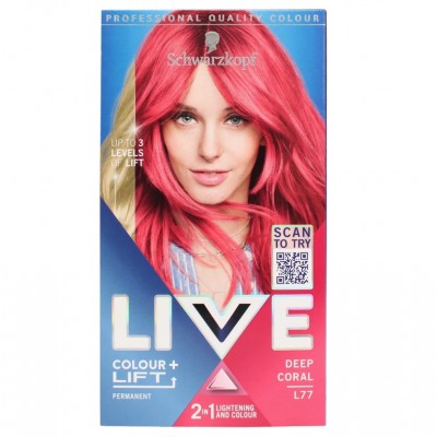 SCHWARZKOPF LIVE COLOUR & LIFT PERMANENT HAIR DYE DEEP CORAL L77 施华蔻染发剂